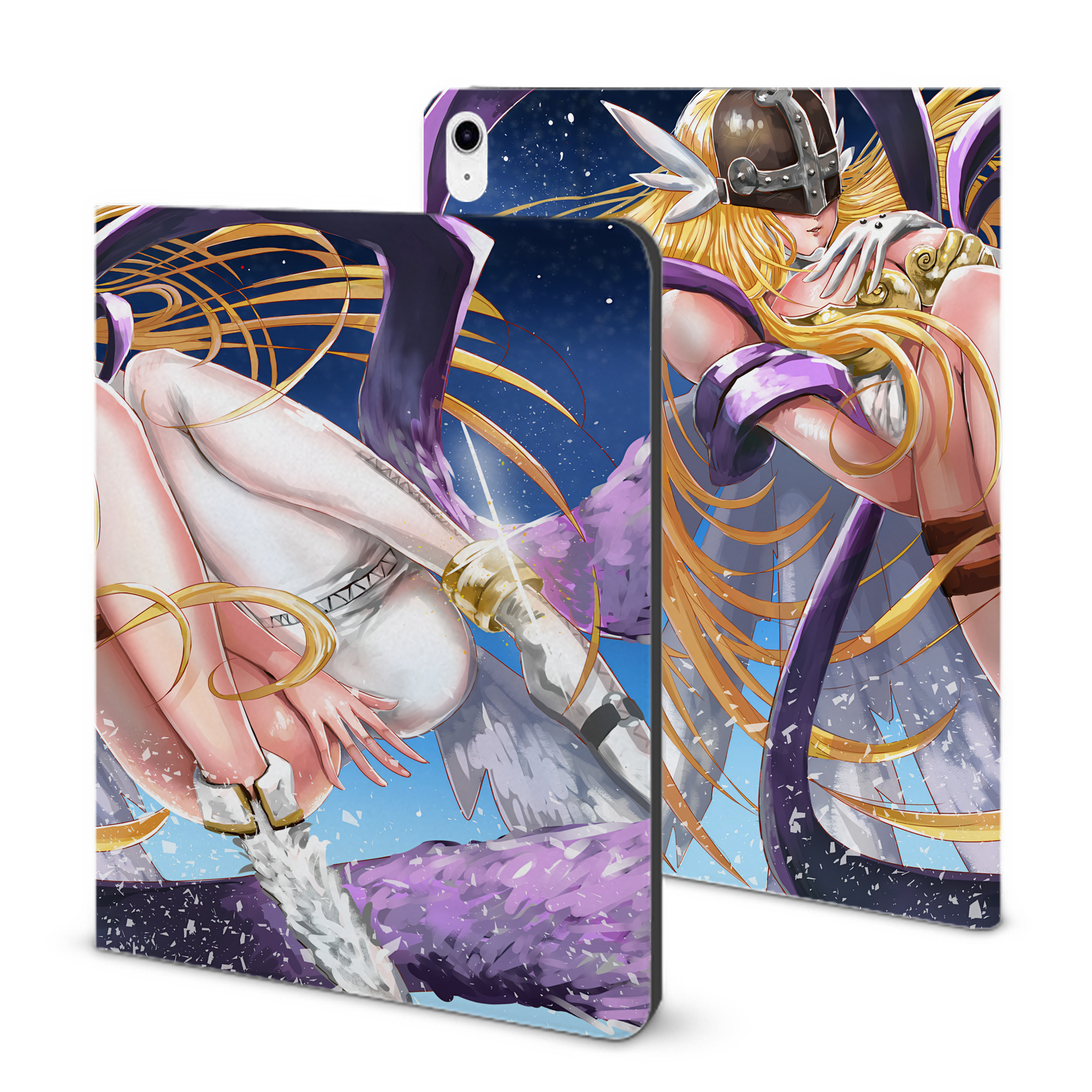 （画像用） Digimon デジタルモンスター/デジモン IPad ケース ブック型 PUレザー TPU 耐衝撃 軽量 薄型 ペン収納なし 全面保護 IPad 各モデル対応